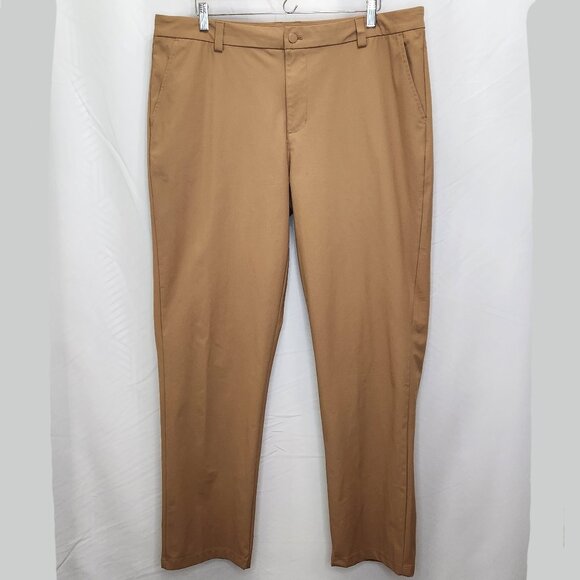Willit Flat Front Golf Dress Pants Mens 38 38x32 Brown Performance Tech FF08X - Picture 1 of 6